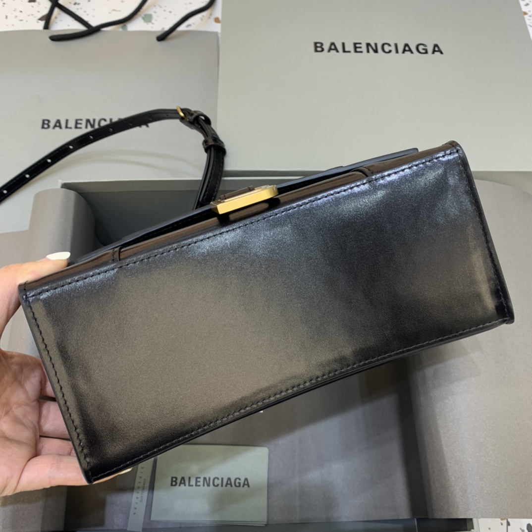 Balenciaga Hourglass Small Handbag Graffiti Shoulder Bag Black